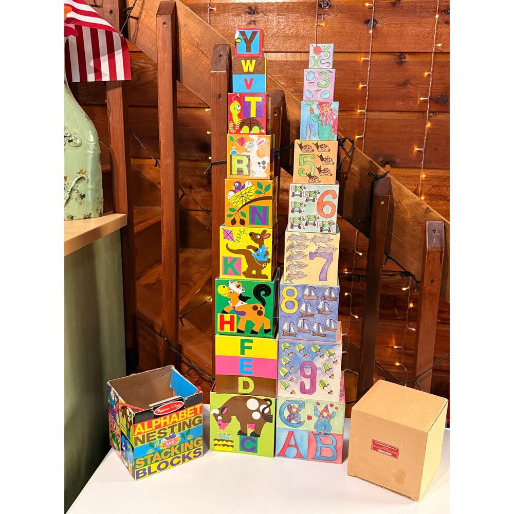 VTG 1987 Lillian Vernon Stacking / Nesting Blocks,Mellisa dough Stucking blocks